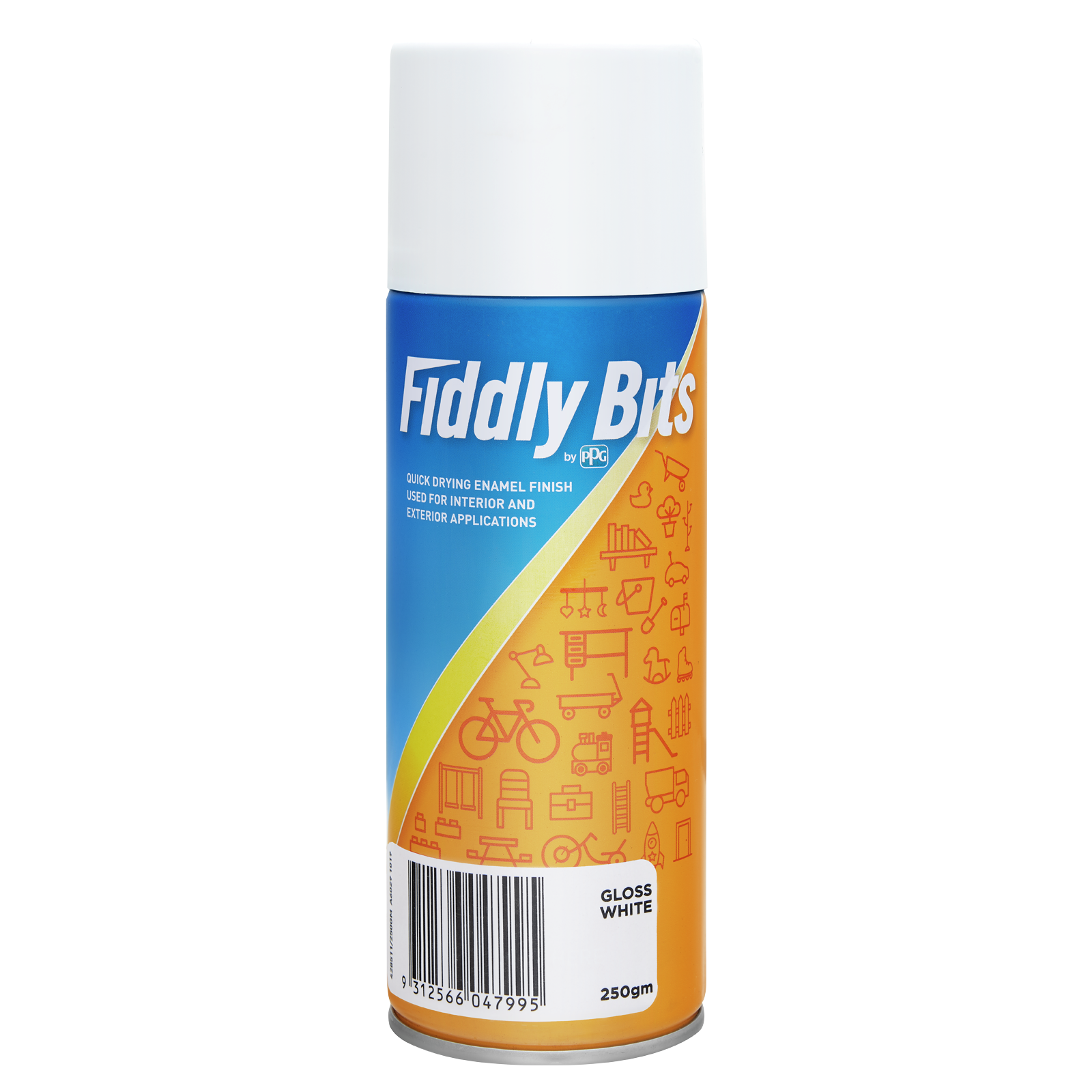 Fiddly Bits White Gloss Spray Paint 250g Oil-Based Indoor Outdoor