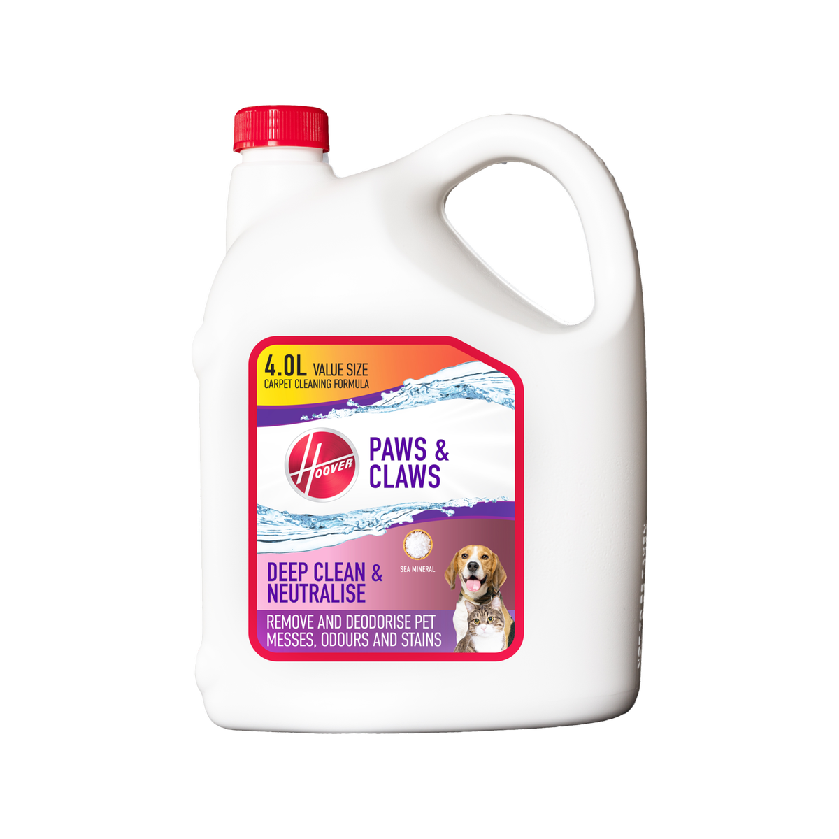 Hoover Paws Claws Cleaning Solution 4 Litre - Enzymatic Stain Remover 4L - SuperSaverAU - view 1
