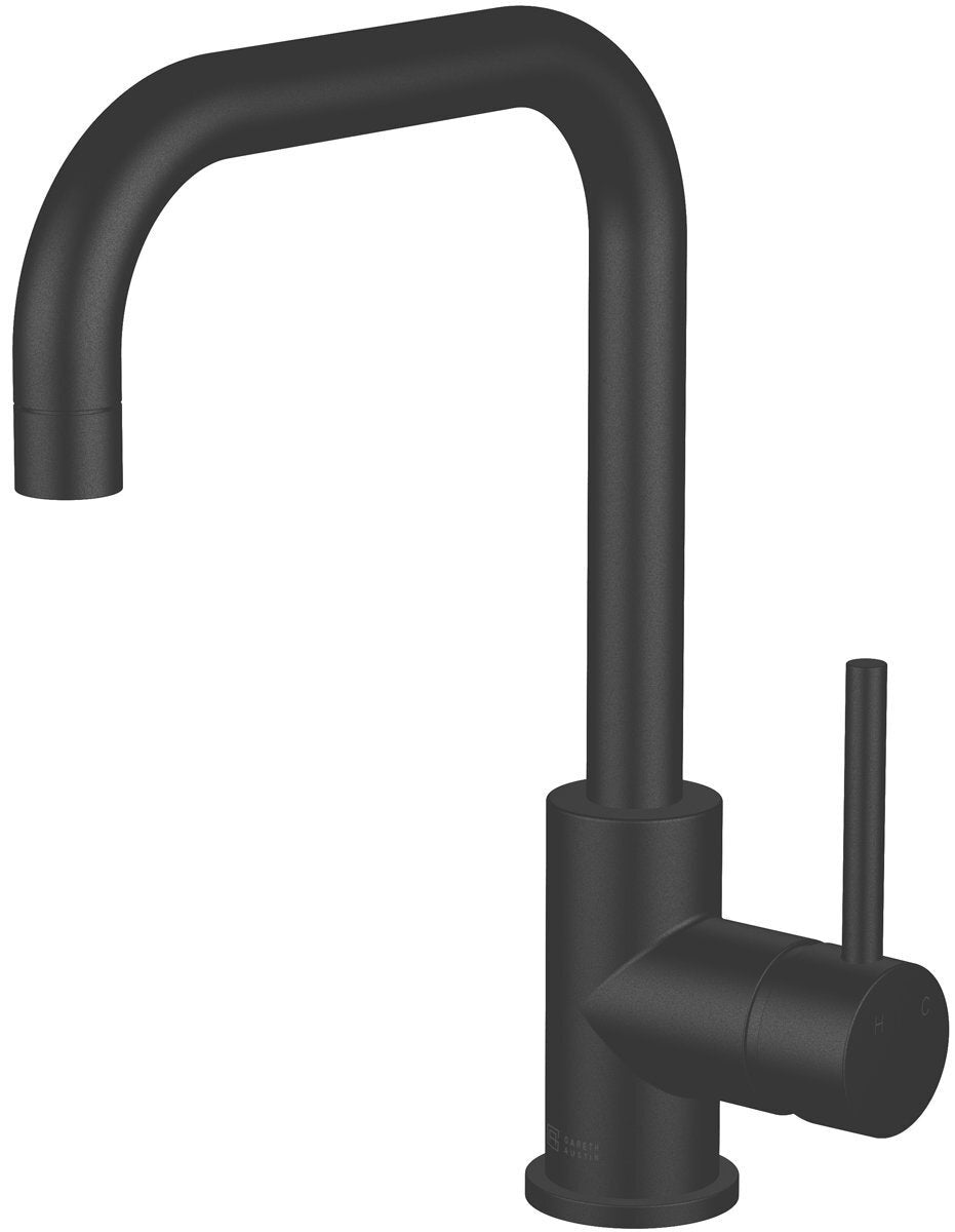 Gareth Ashton Mixer Tap - Black Square Neck Pin Lever Italian Design 3 Star WELS 8L/min - 3K3-B