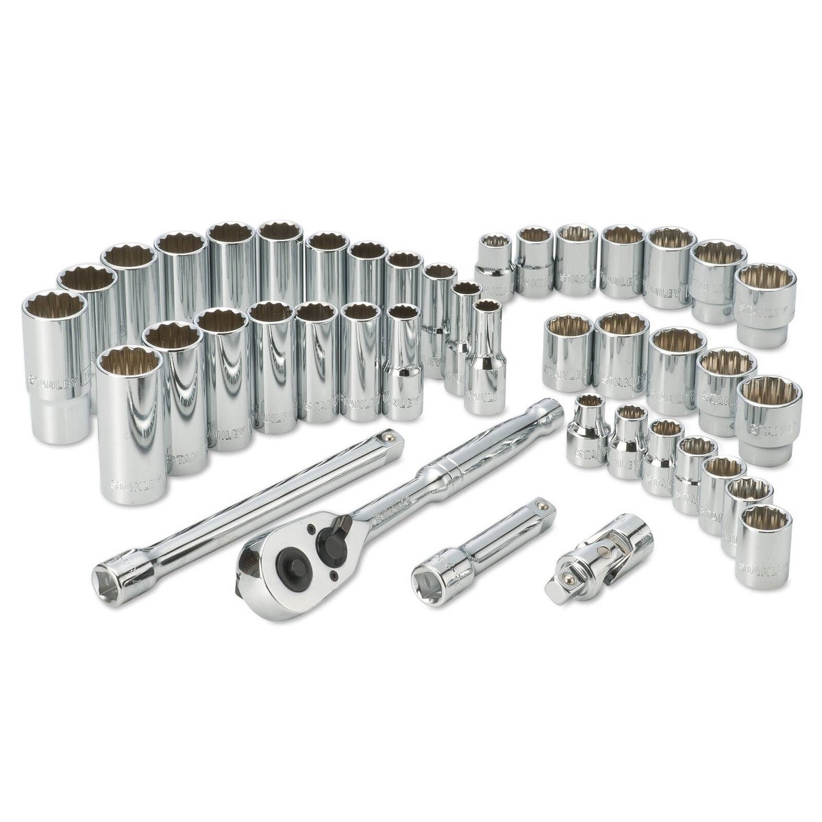 Stanley 42 Piece 3/8" Drive Metric & Imperial Socket Set - Chrome Vanadium Steel - SuperSaverAU - view 1