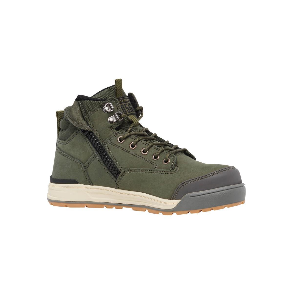 Hard Yakka 3056 Size 9 Olive Leather Steel Cap Safety Boot