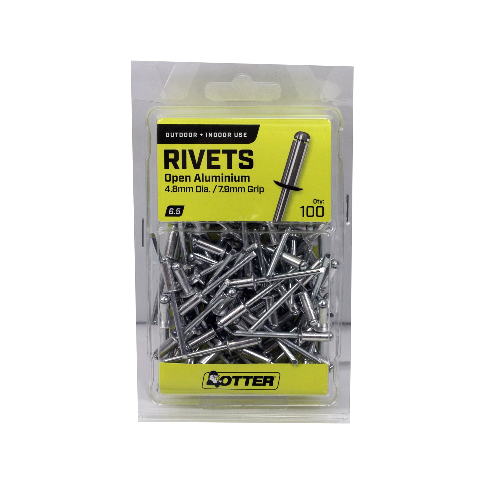Otter 4.8 x 7.9mm Open Aluminium Rivets 100 Pack