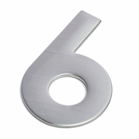 Sandleford 75mm Suburban Stainless Steel House Number 6 Self Adhesive