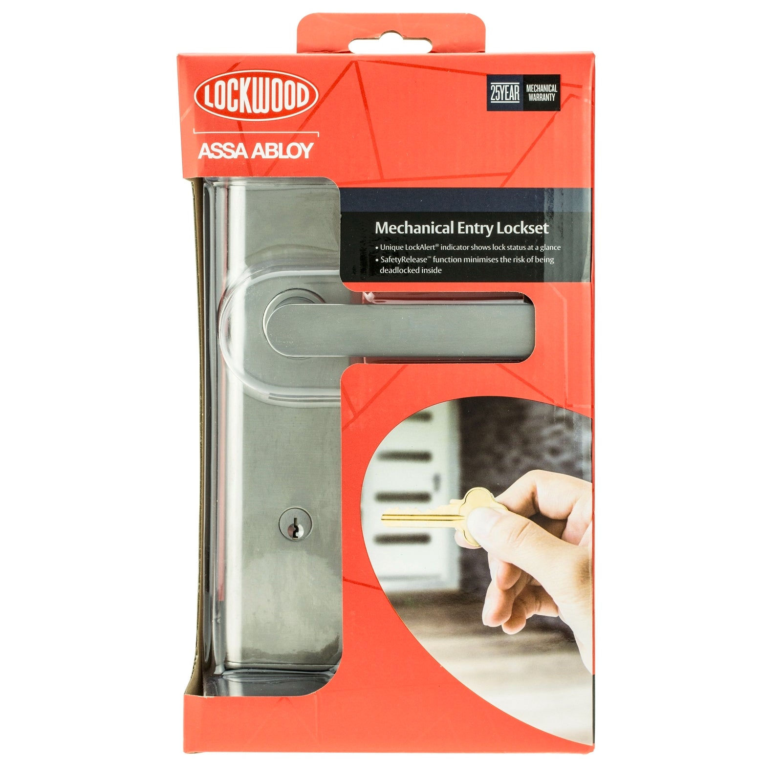 Lockwood Nexion Vision L3 Mechanical Entrance Lockset Satin Chrome Zinc Alloy