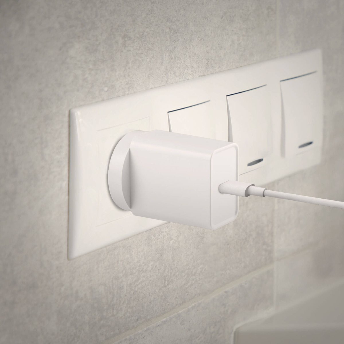 Click 20W USB-C Wall Charger - Compact Design - White - Efficient Charging - SuperSaverAU - view 3