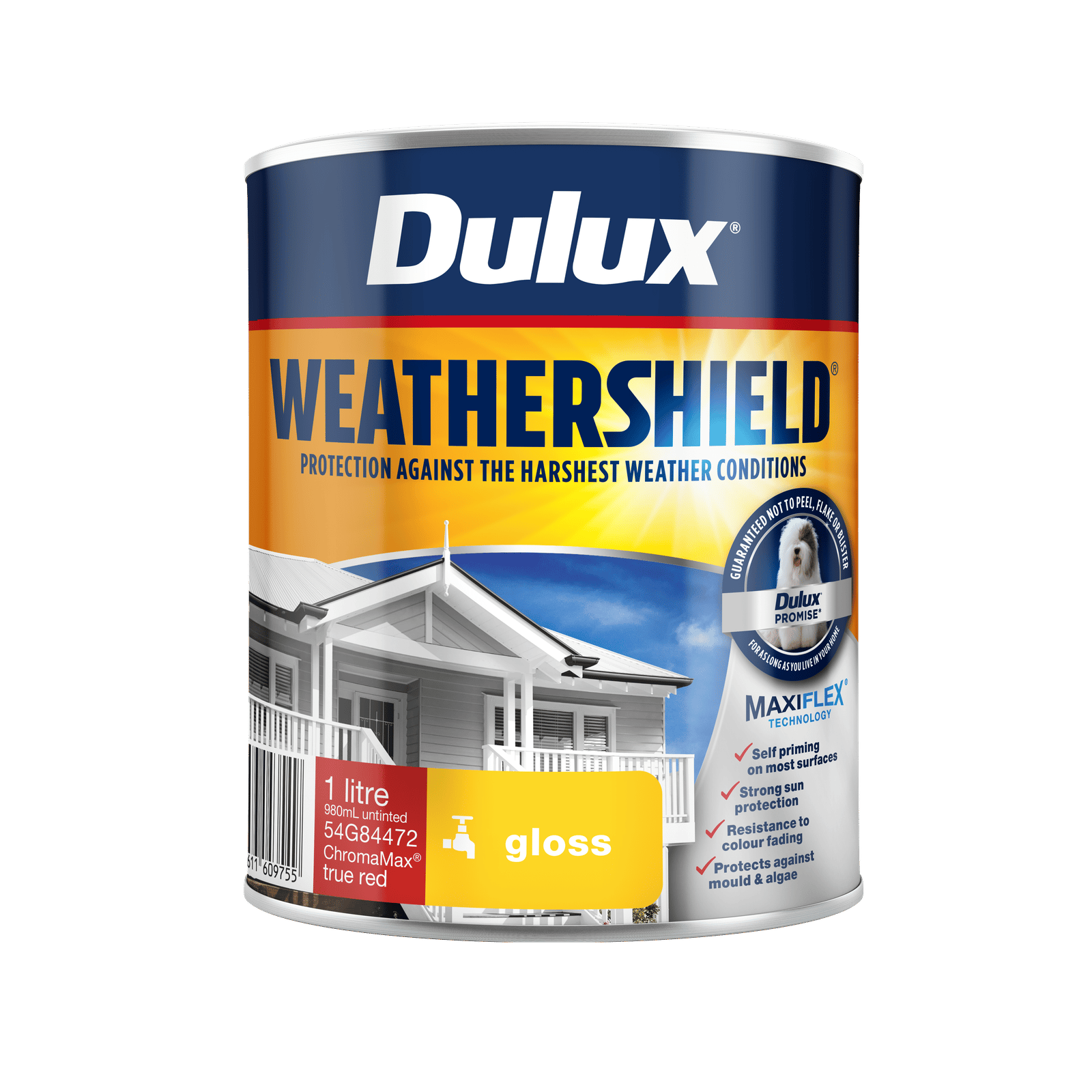 Dulux Weathershield 1L True Red Gloss Exterior Paint