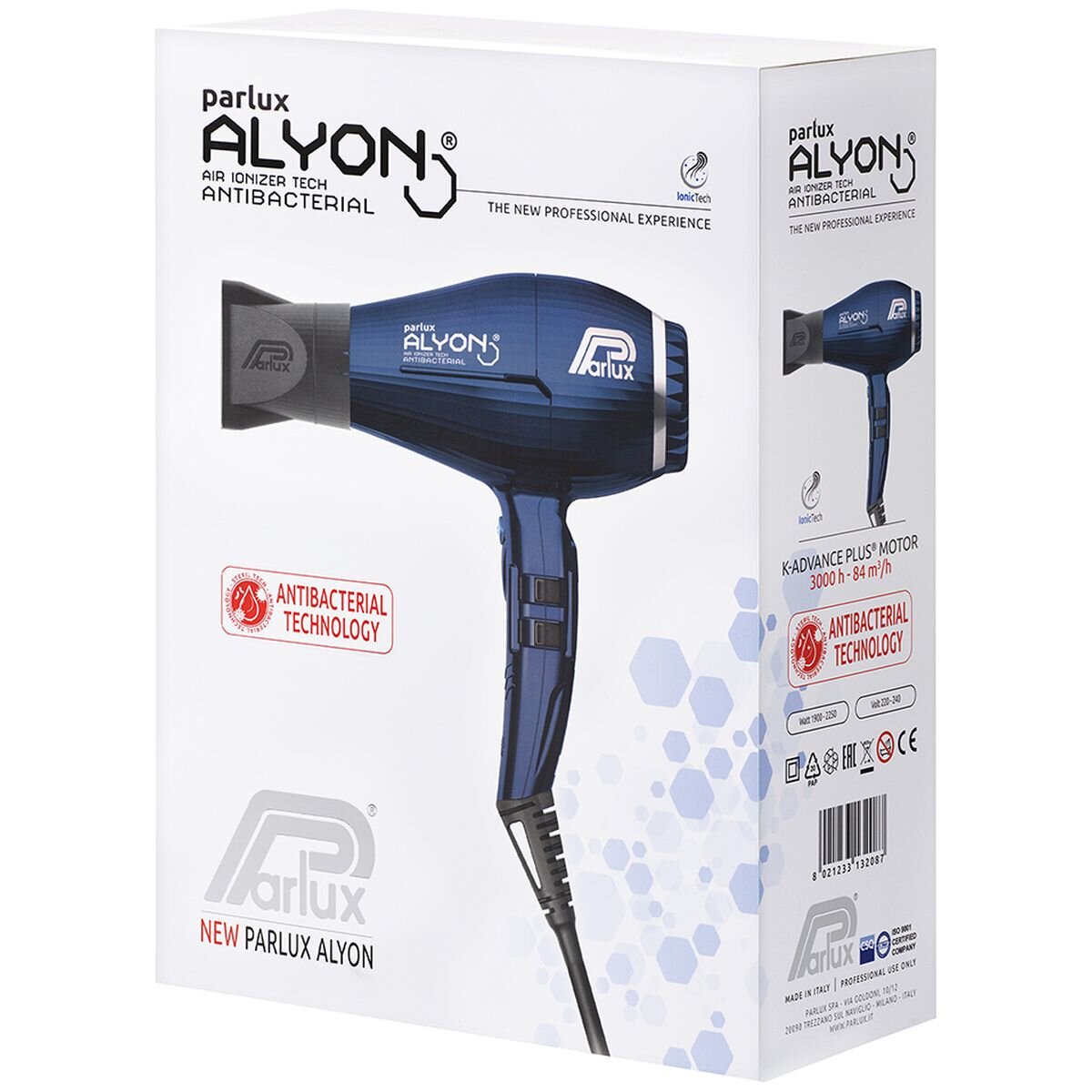 Parlux Alyon Air Ionizer Hair Dryer 2250W - Midnight Blue - Concentrated Airflow - 150130