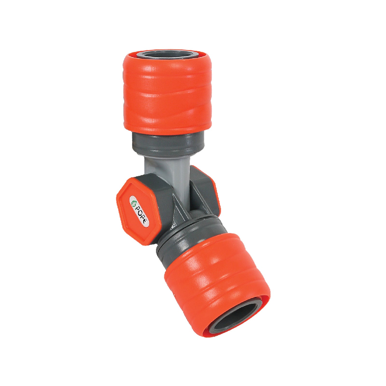 Pope 12mm Swivel 2 Way Snap-On Hose Coupler - ABS Plastic, Outdoor