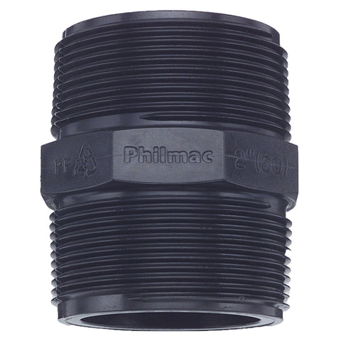 Philmac BSP Threaded Pipe Nipple 1/2" - Polypropylene Underground Rated