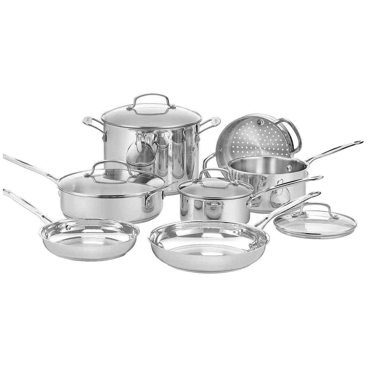 Cuisinart Chef's Classic 11 piece stainless steel cookware set - oven safe to 260°C - all cooktops - 77-11GXA