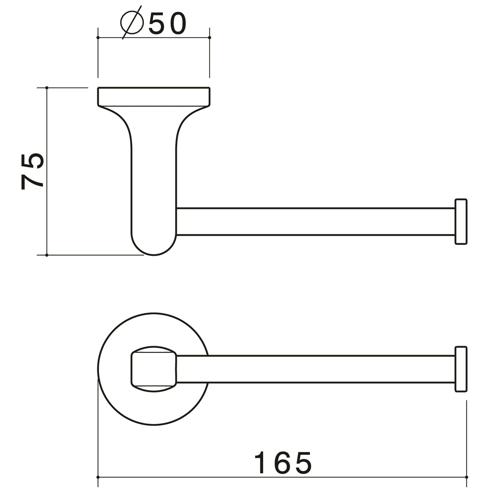 Caroma Sahara Toilet Roll Holder, Solid Brass Chrome Wall Mount