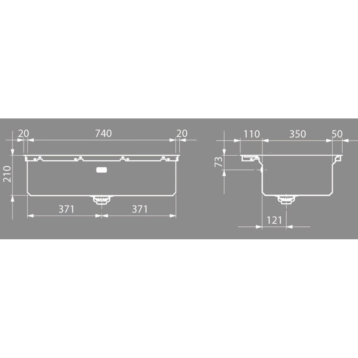 Artinox Layer BRP 74 Workstation Sink - Dual Level, Brushed 304 Stainless Steel, Made in Italy - BRP74