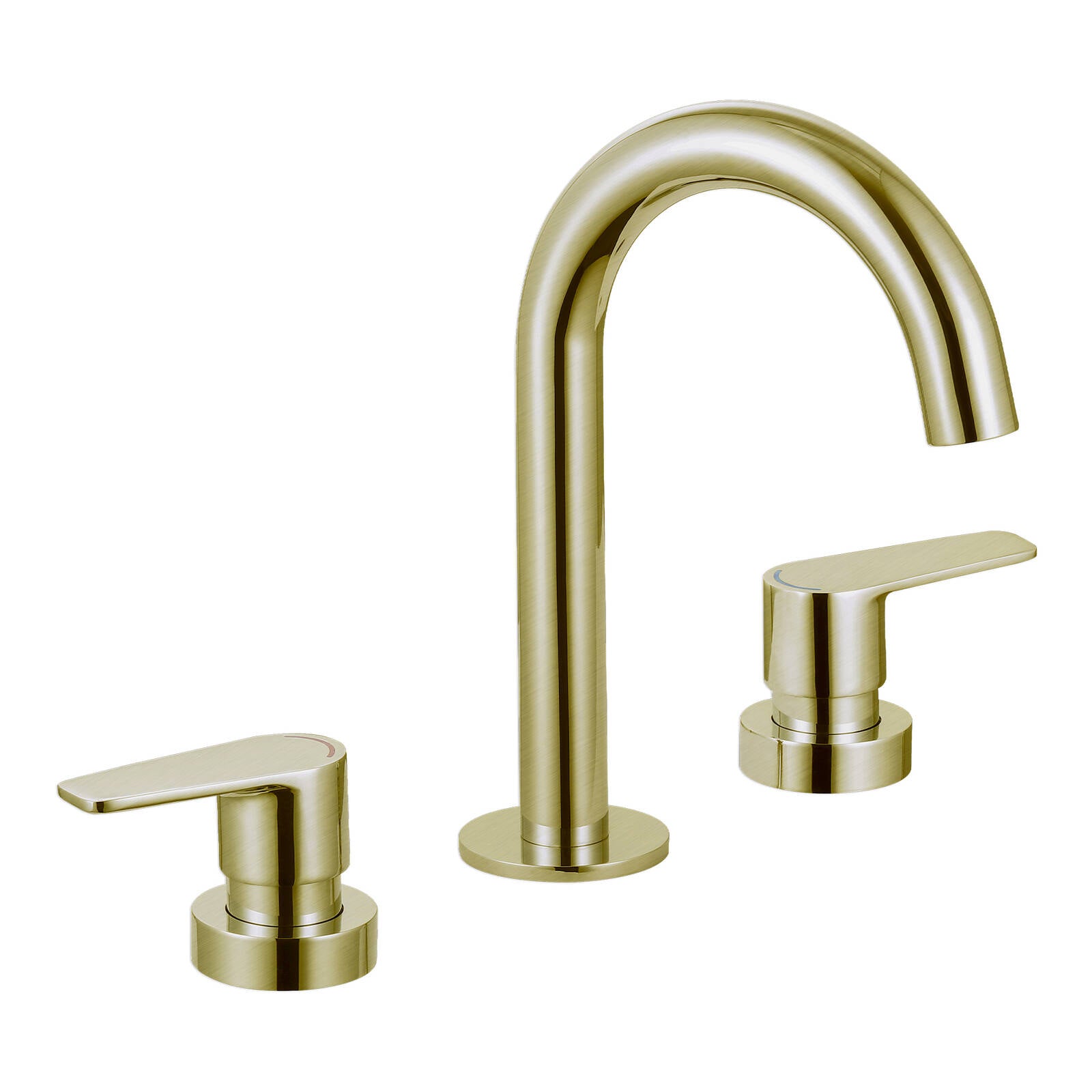 Evekare Brushed Brass 1/4 Turn Extended Lever Basin Set, 7.5L/min, 4 Star WELS