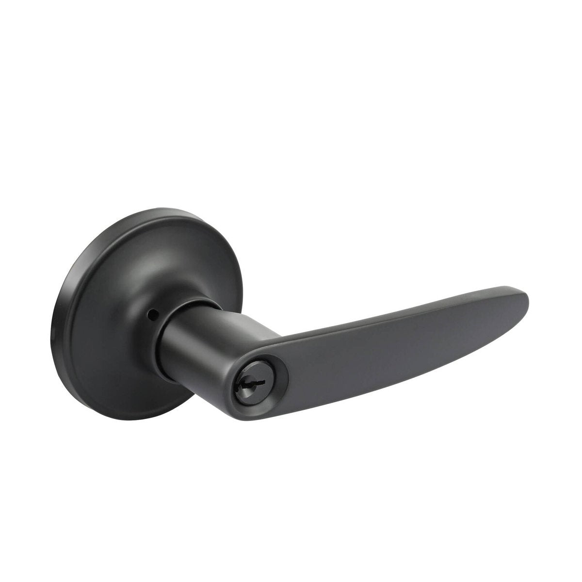 Ikonic Black Matte Norr Entrance Lever Set - 185mm x 188mm x 65mm - Secure Key Lock - SuperSaverAU - view 2