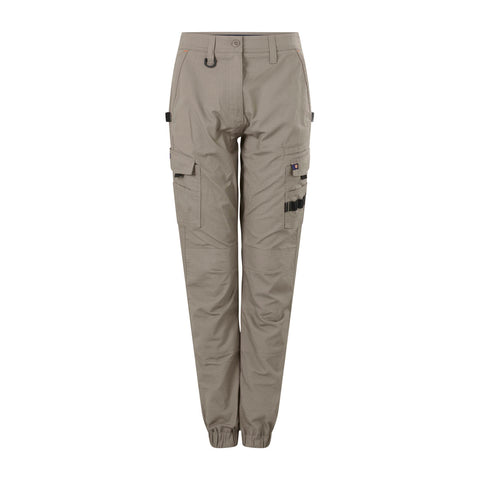 Citeco Women's Khaki Cuffed Cargo Ripstop Pant - Size 10, Stretch Cotton