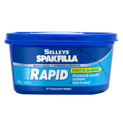 Selleys Spakfilla Rapid Gap Filler White 180g - Fast-Drying, Sandable & Paintable Crack Filler
