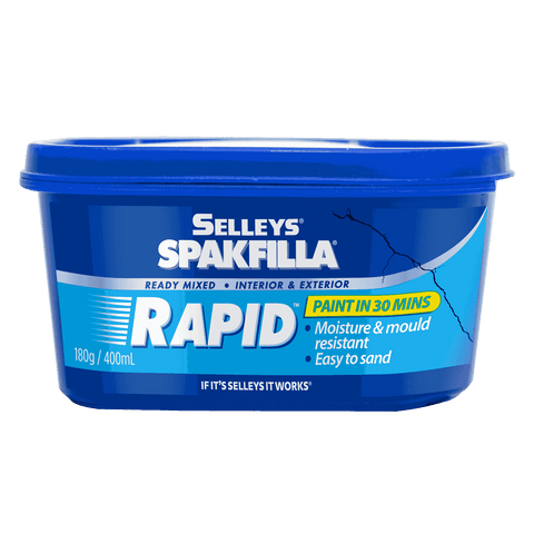 Selleys Spakfilla Rapid Gap Filler White 180g - Fast-Drying, Sandable & Paintable Crack Filler
