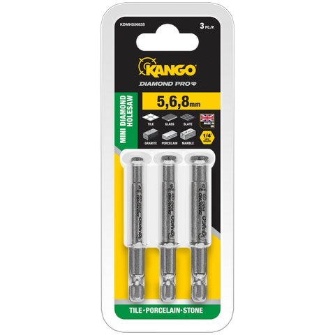 Kango Diamond Pro Mini Hole Saw 3 Pack - 5mm 6mm 8mm - Durable & Efficient - SuperSaverAU - view 1