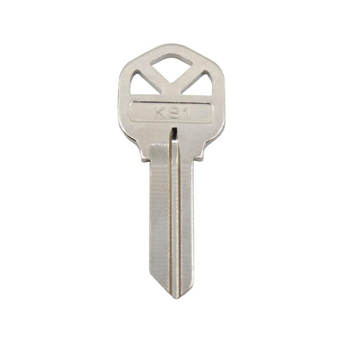 EHI Blank Key - 53mm x 23mm - Nickel Plated Brass - Silver - SuperSaverAU - view 1