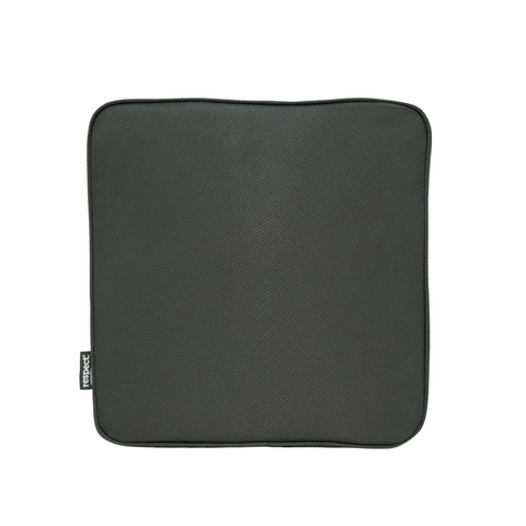 Respect Black Outdoor Square Cushion in Recycled Plastic, UV Resistant