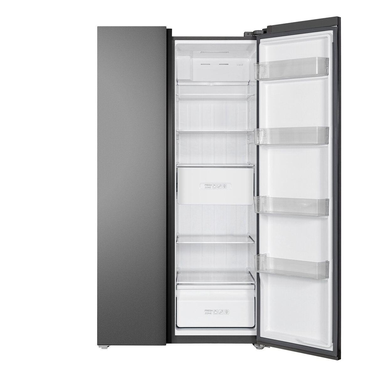 TCL 505L Side by Side Fridge Freezer - Grey with Frost Free Cooling and Digital Touch Display - P525SBC
