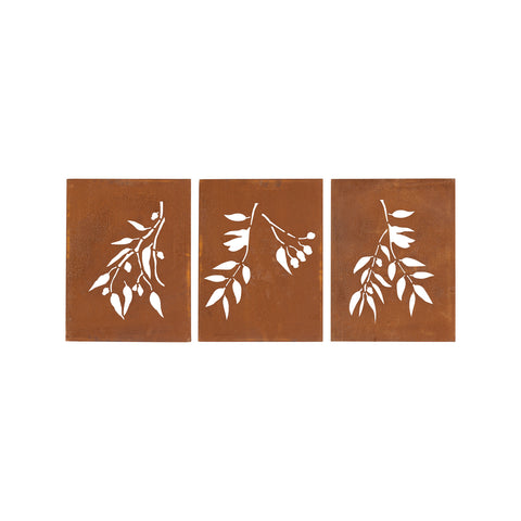 Tuscan Path 3 Piece Rust Gumtree Wall Art, 1500 x 650mm