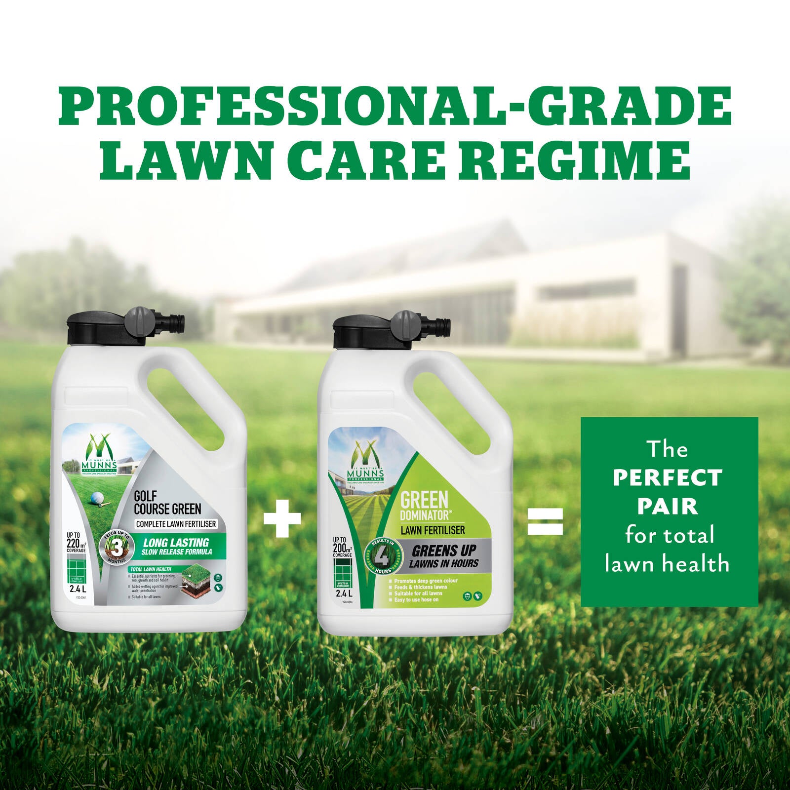 Munns Professional 2.4L Golf Course Green Lawn Fertiliser Hose-On