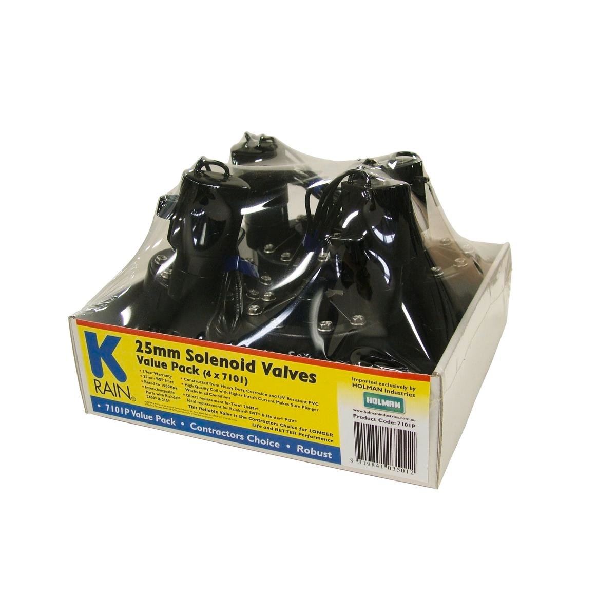 K-Rain 25mm Solenoid Valve 4 Pack, Automatic 1000kPa Irrigation Valves