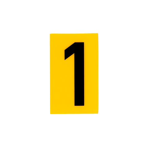 Sandleford 60mm Yellow Self Adhesive House Number 1 - Gloss Weather Resistant
