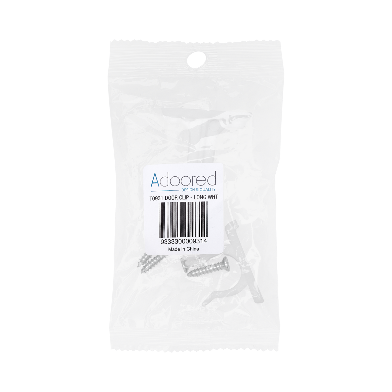 Adoored 70mm White Plastic Long Door Clip - Door Holder