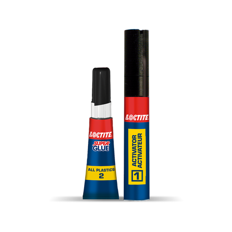 Loctite All Plastics 2-Part Superglue 2g & 4ml, Clear Drying Bonding System