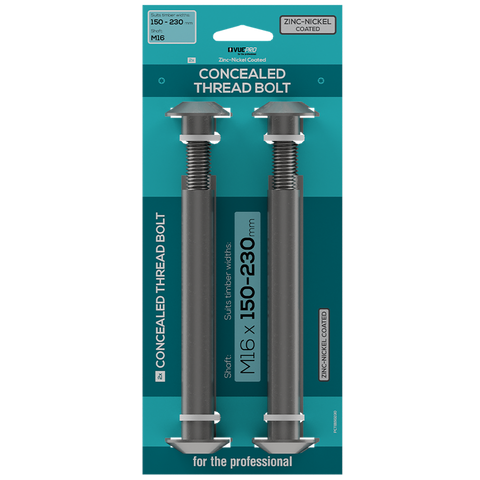 Vuepro M16 Concealed Thread Bolt 2 Pack - 150mm x 230mm - Strong & Easy Install - SuperSaverAU - view 1