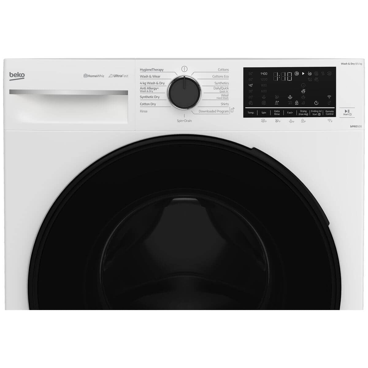 Beko 8kg/4kg UltraFast Washer Dryer Combo - Wi-Fi HomeWhiz, 15 Programs - BWDB8420W1