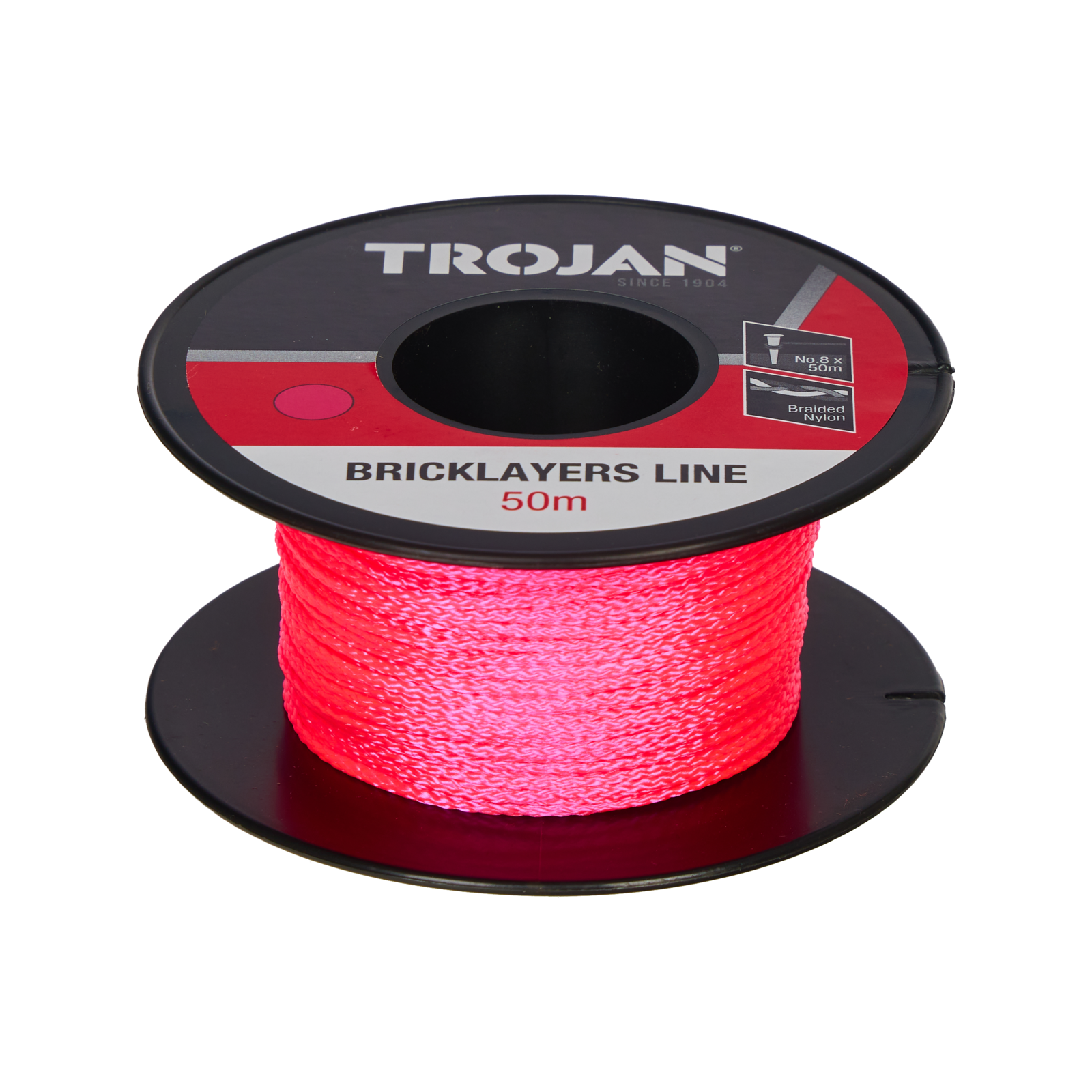 Trojan 50m No.8 Pink Nylon Brickline