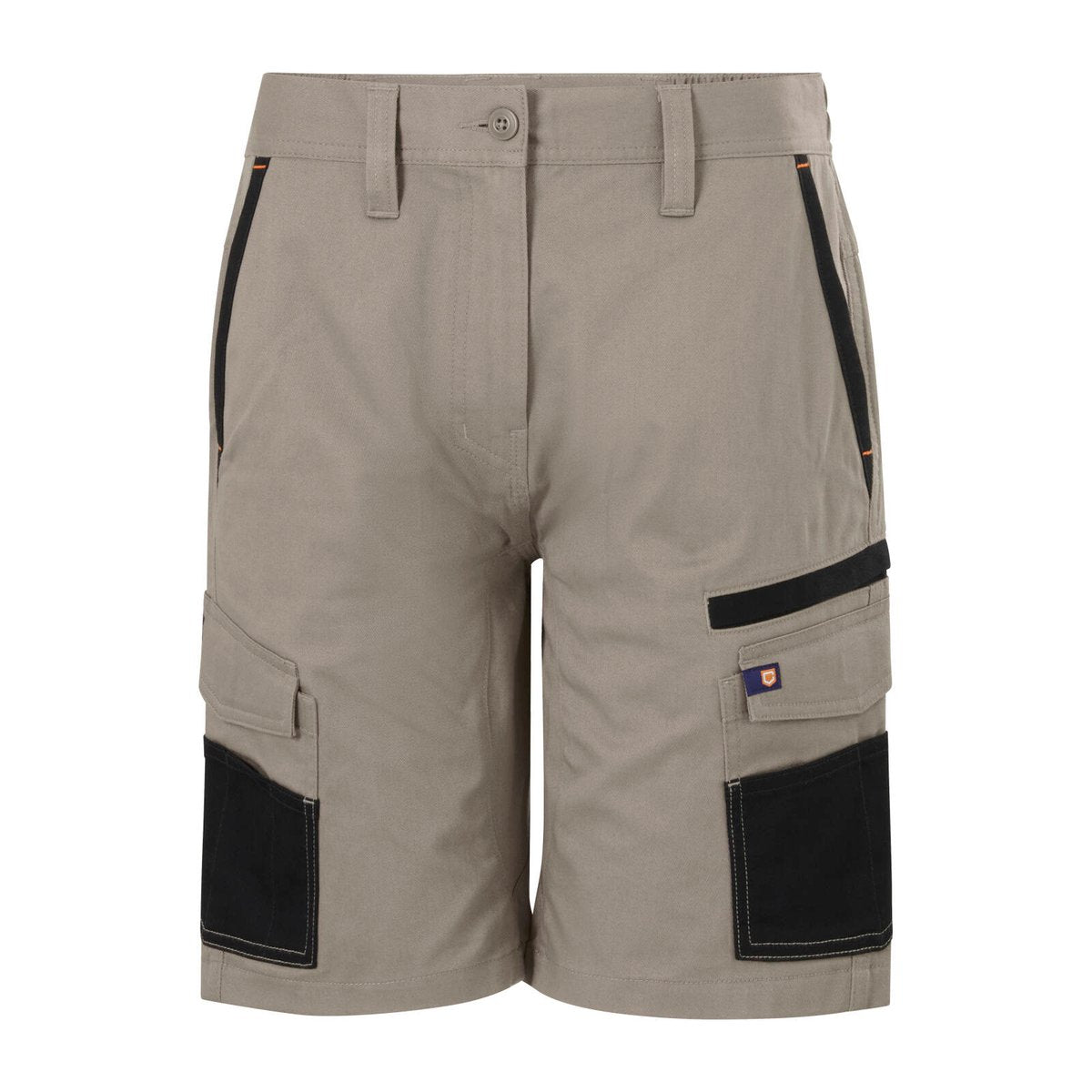 Citeco Women's Khaki Mid Shorts - Cotton Stretch Twill, Size 12
