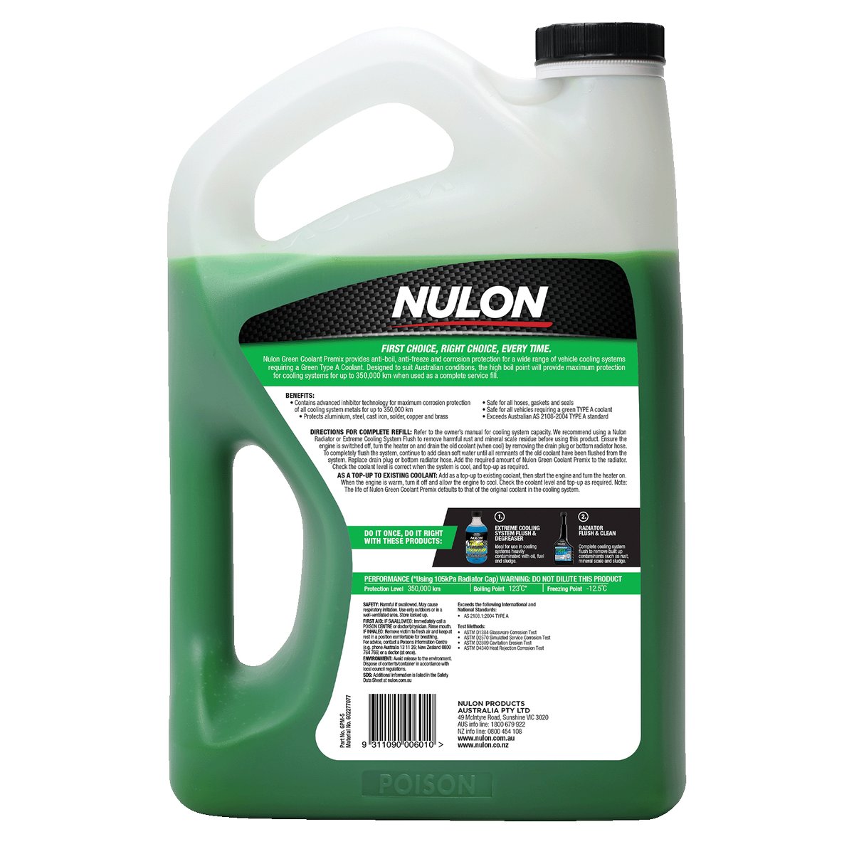 Nulon Green Coolant Premix - 5L - Anti-Boil & Anti-Freeze Protection - SuperSaverAU - view 2