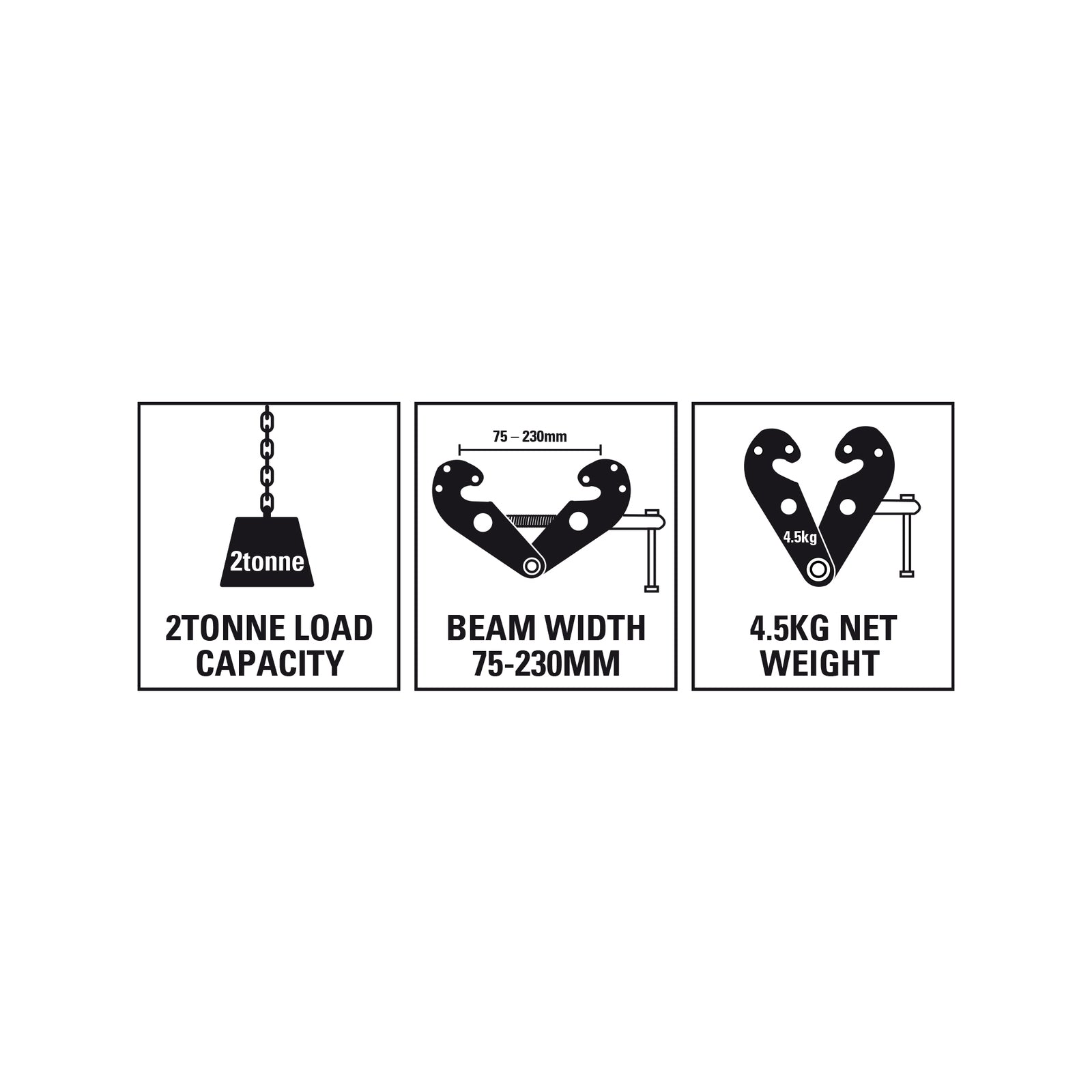 Gorilla 2T Girder Clamp, Yellow Steel