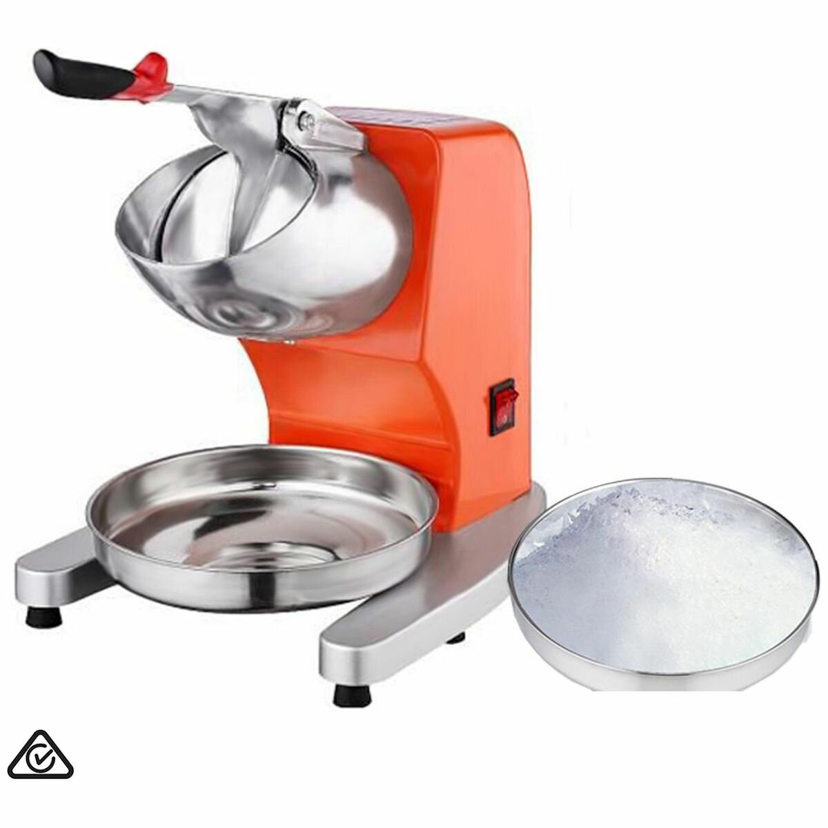 SOGA Ice Shaver - 300W - 18/10 Stainless Steel - Easy to Clean - Orange - ICESHAVERORANGE