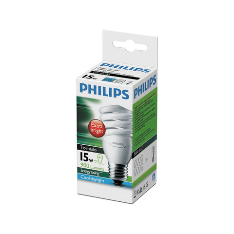 Philips Spiral E27 15W CFL Globe 900lm Cool Daylight