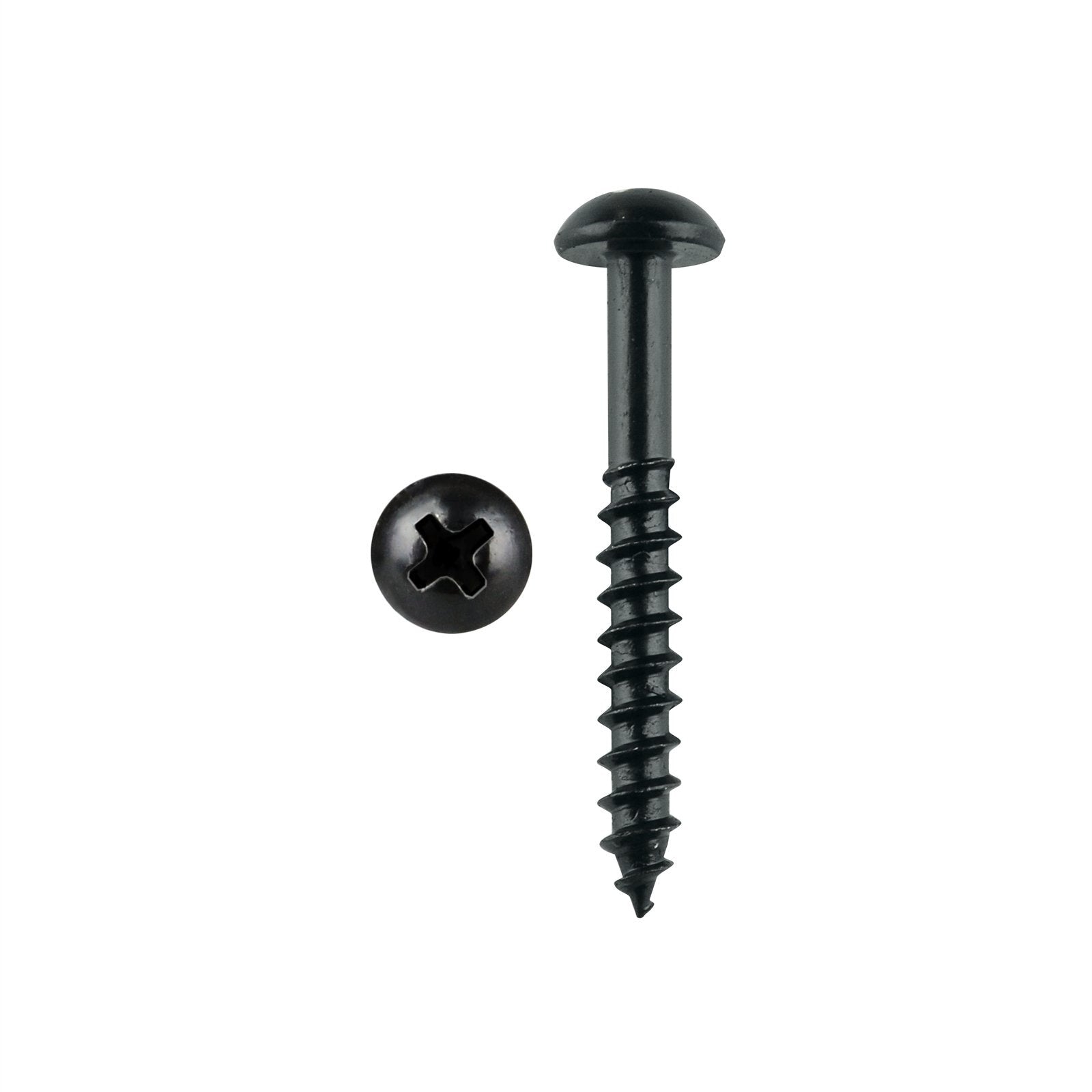 Pinnacle 4.0 x 30mm Black Round Head Timber Screws - 20 Pack