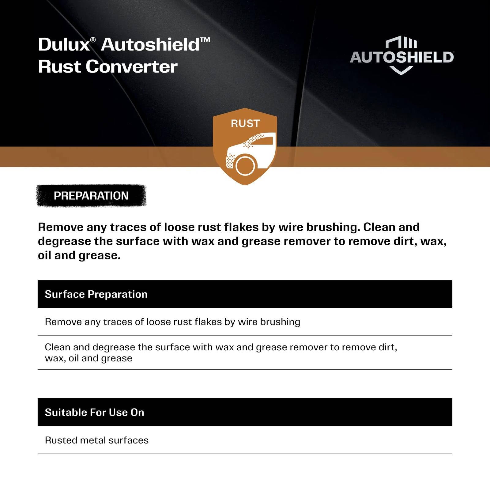 Dulux Autoshield Rust Converter Spray Paint 340g