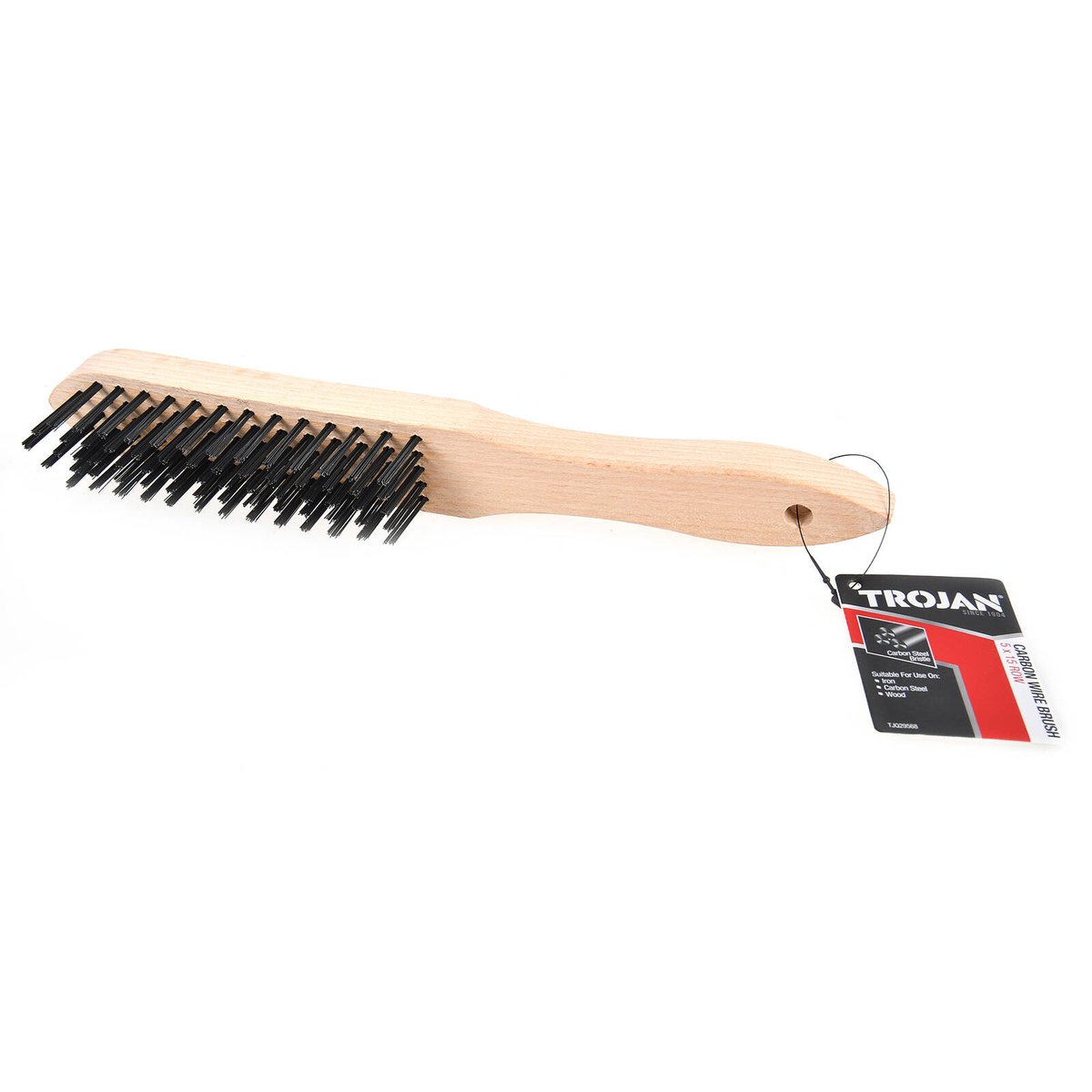Trojan 5 x 15 Row Carbon Steel Wire Brush with Timber Handle