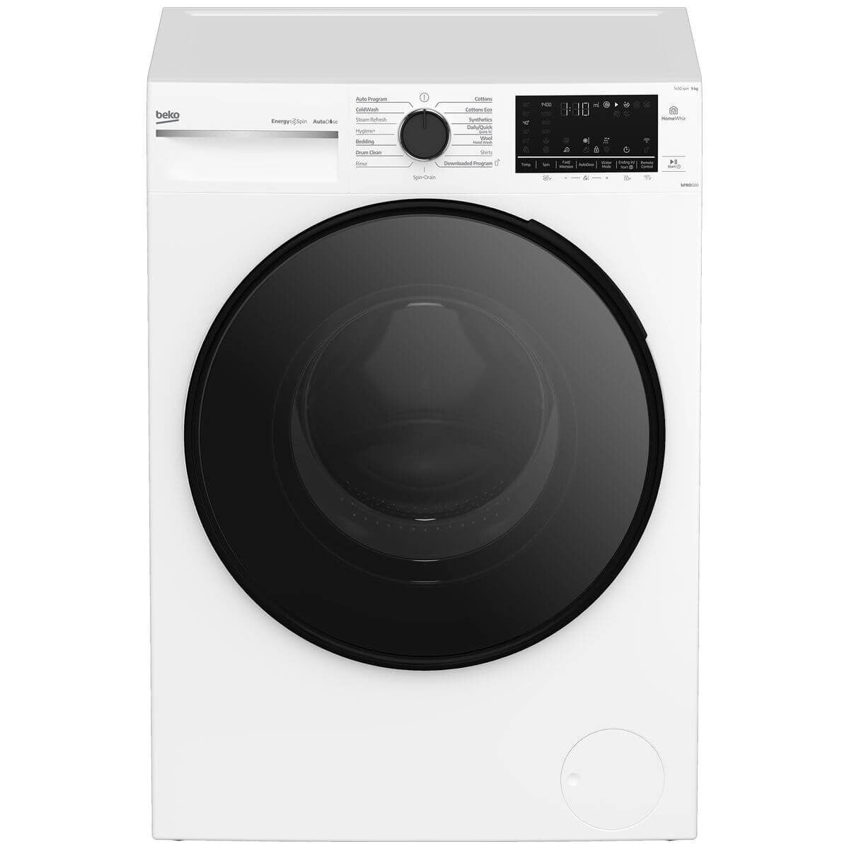 Beko 9kg Front Load Washing Machine - White, AutoDose, SteamCure, ColdWash, HomeWhiz - BFLB903ADW1