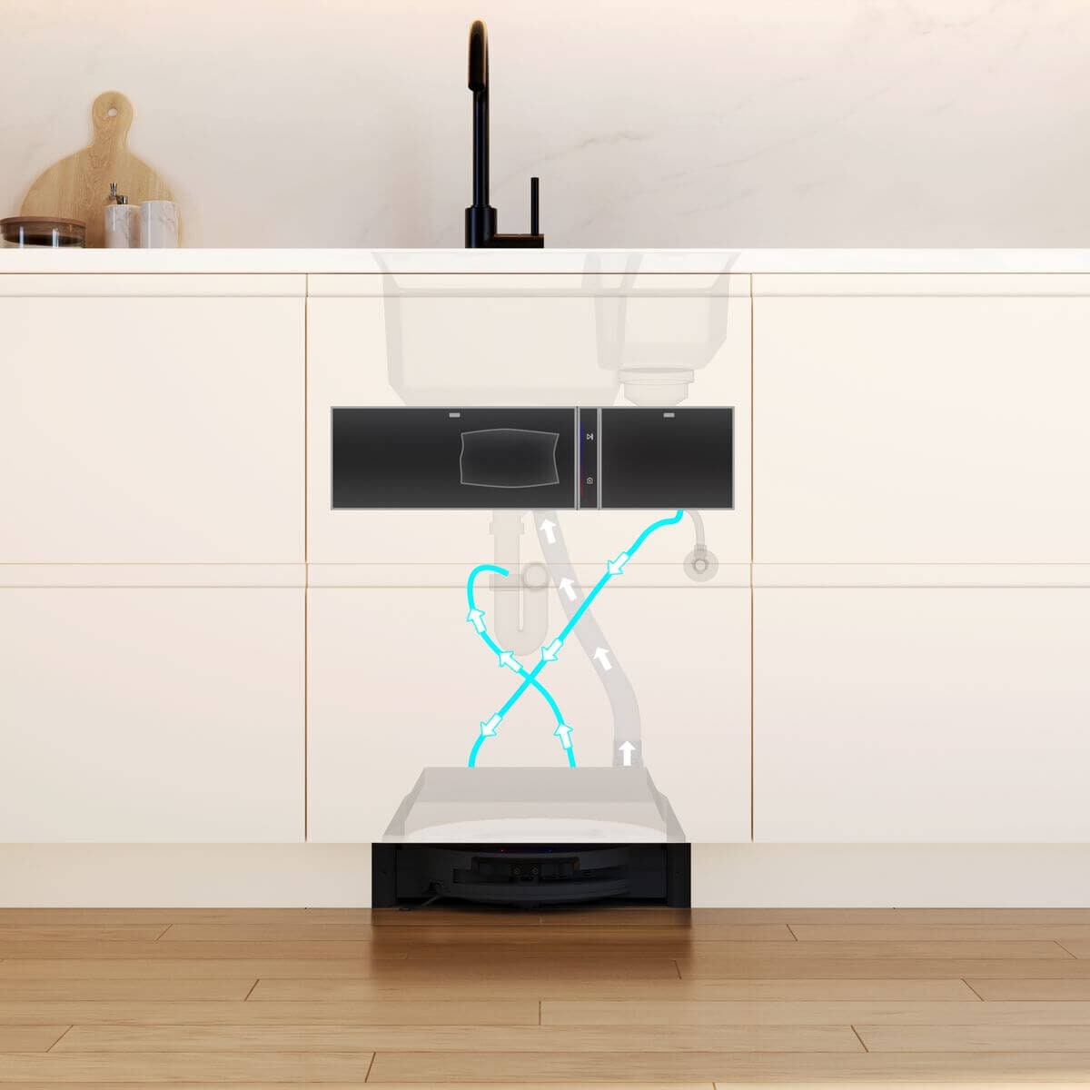 Bosch Built-In Robot Vacuum and Mop - 20,000Pa Suction, Self-Emptying Station, Home Connect - BCRI3BX1AU