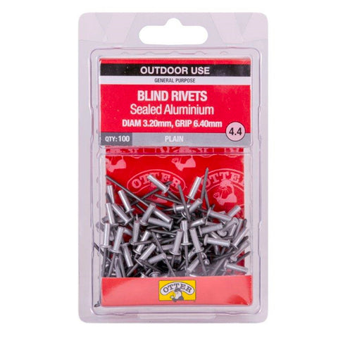 Otter 3.2 x 6.4mm Sealed Aluminium Blind Rivets 100 Pack