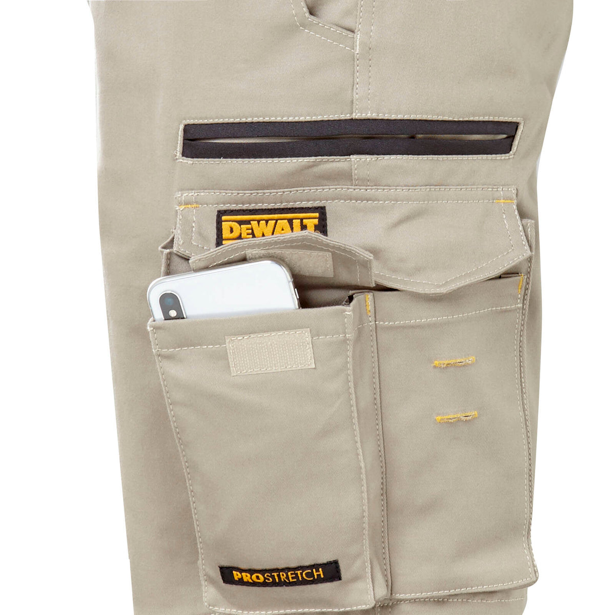 DEWALT Men's Khaki Acoma PROStretch Work Trousers Cotton/Spandex - Size 34