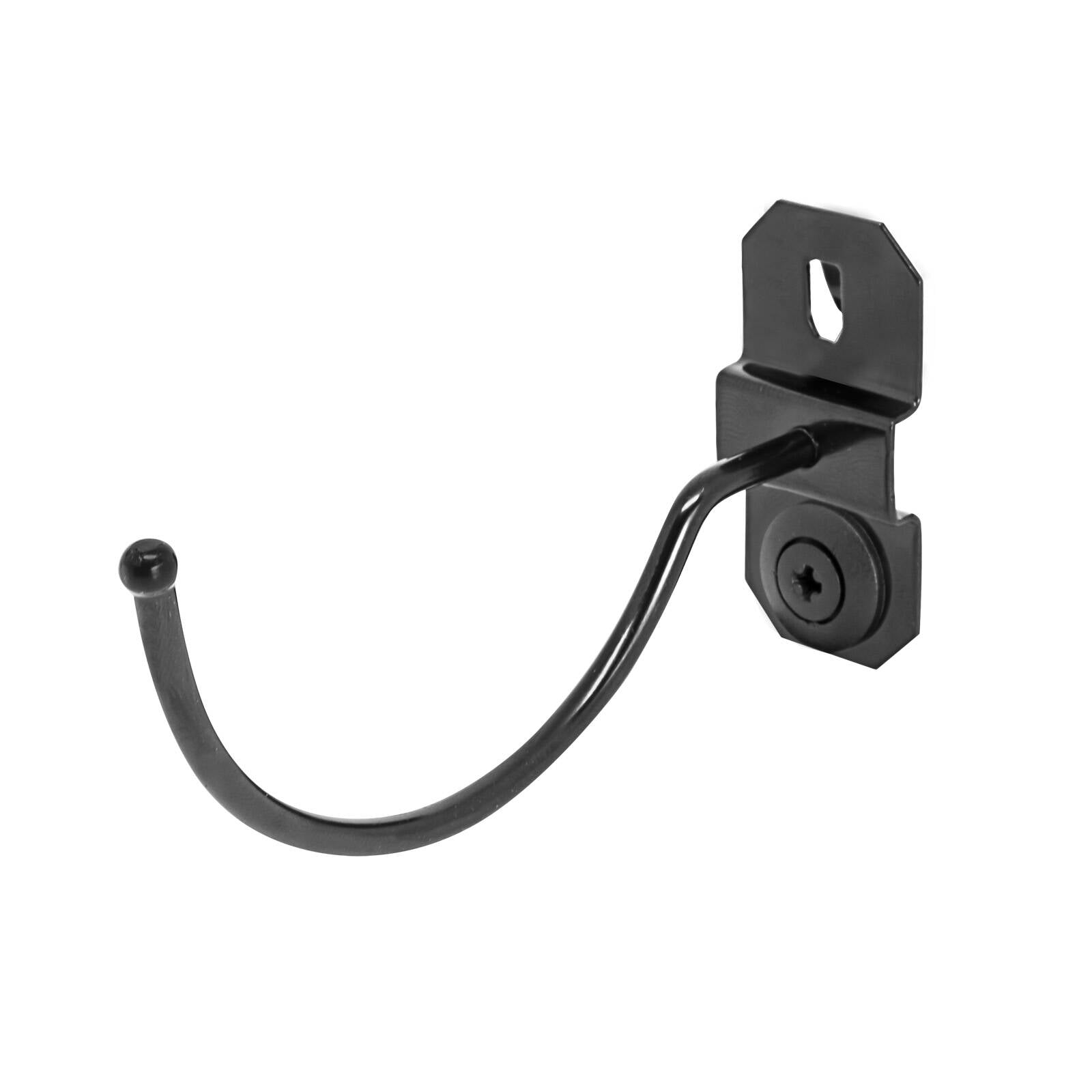 Pinnacle 25 x 90mm Black Steel Heavy Duty Curved Pegboard Hook 6 Pack
