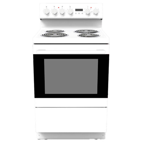 Eurotech 60cm Freestanding Coil Cooker - 76L Oven, Rear Controls, Electronic Timer - ED-FSR60WH