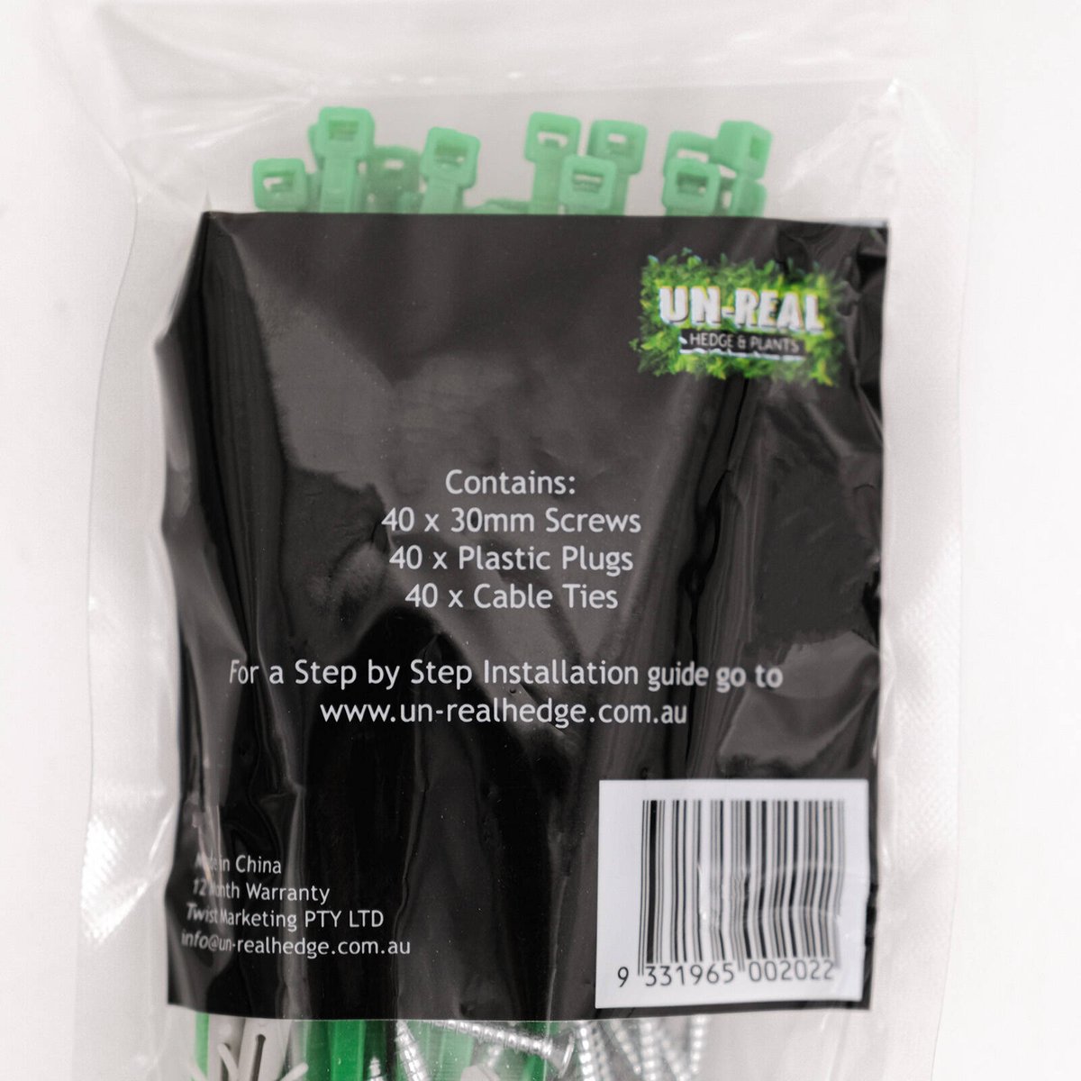 UN-REAL 25cm Artificial Hedge Tile Installation Kit Green Plastic