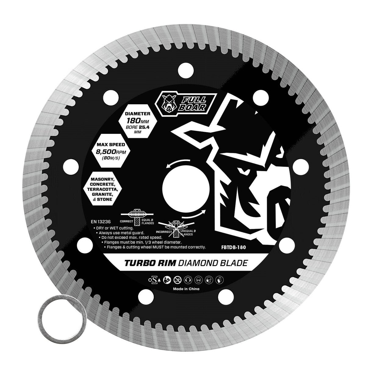Full Boar 180mm Turbo Rim Diamond Blade